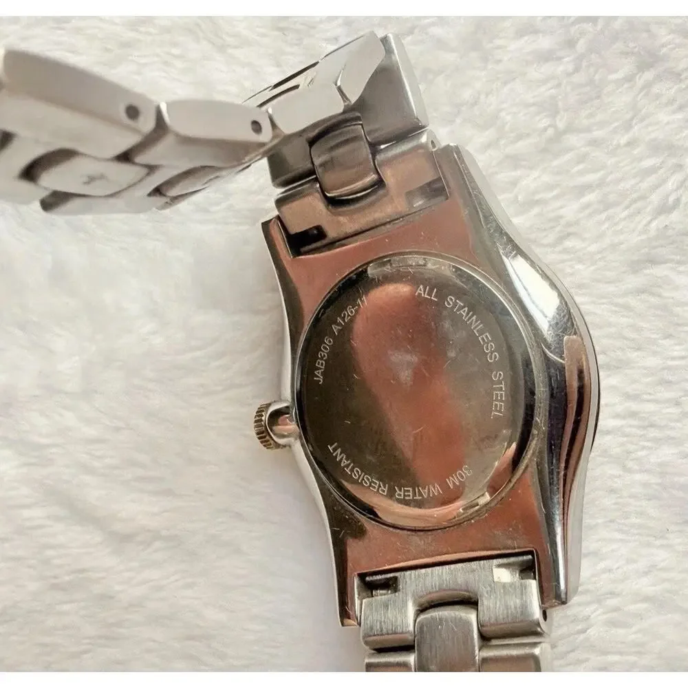 Jos A Bank Quartz Watch Two Tone Gold & Silver New Battery